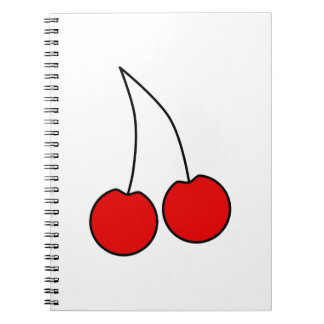 Pair of Cherries. Black, Red and White. Notebook