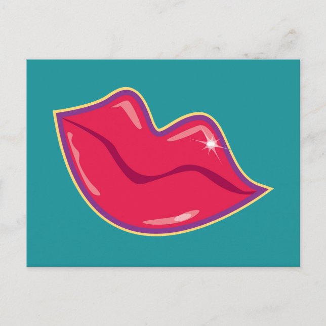Pair of Cherry Red Lips Postcard (Front)