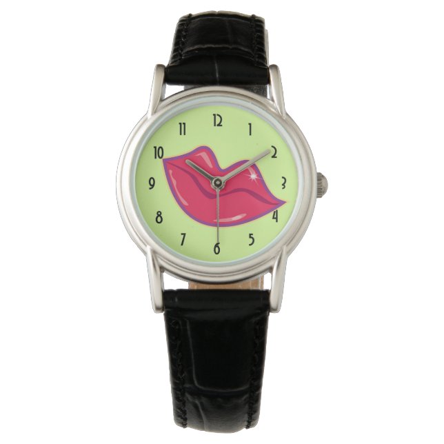 Pair of Cherry Red Lips Watch (Front)