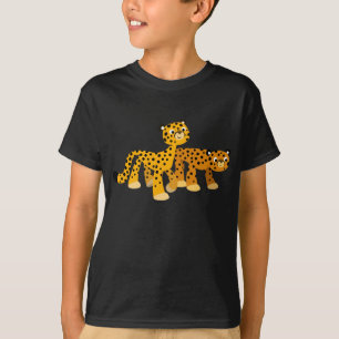 Pair of Cute Cartoon Cheetahs Children T-Shirts