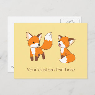 Pair of Cute Little Foxes Postcard