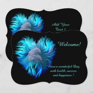 Pair of Dolphins , Add Your Text Invitation