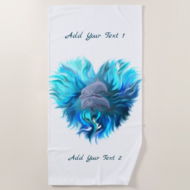 Pair of Dolphins Beach Towel (Front)