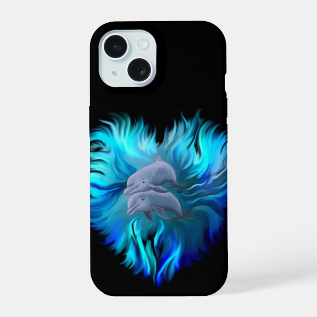 Pair of Dolphins iPhone 15 Case (Back)