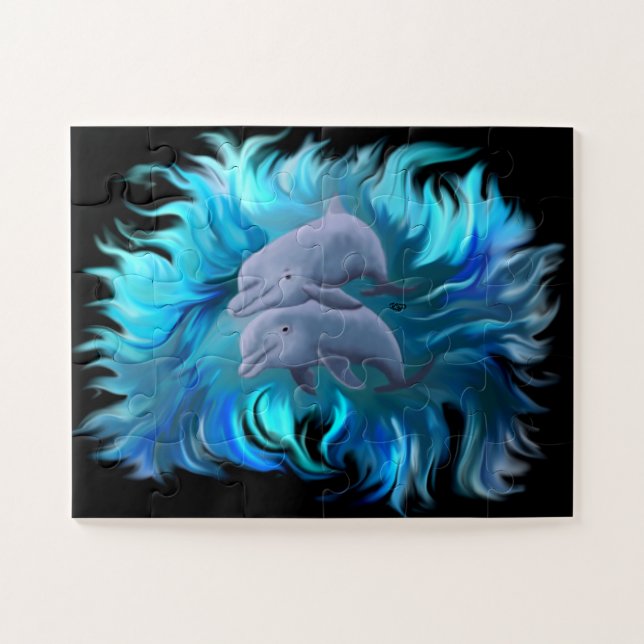 Pair of dolphins jigsaw puzzle (Horizontal)