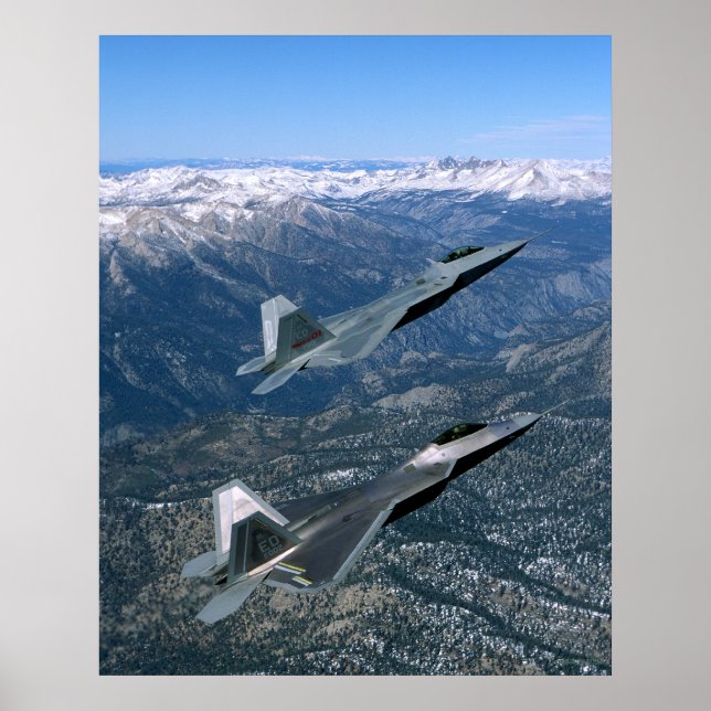 Pair of F22 Air Force Fighters Poster (Front)