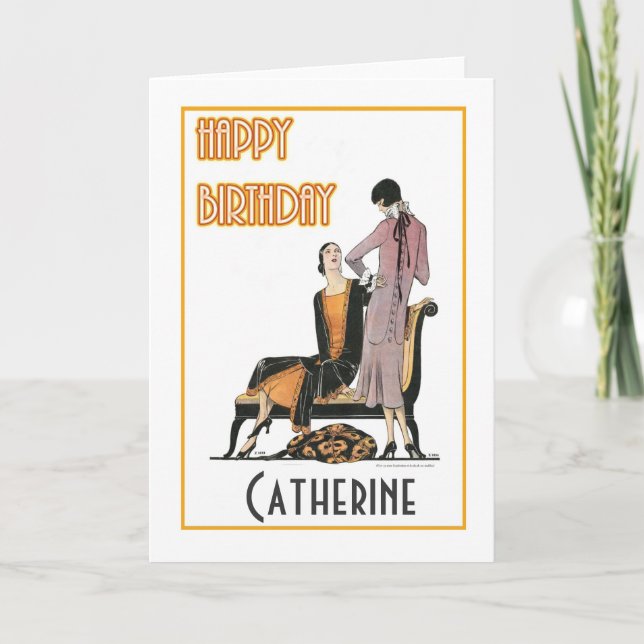 Pair of Flappers Birthday Card (Front)