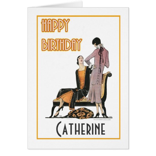 1920's Flapper Fashion Silhouette Birthday Card | Zazzle.co.uk