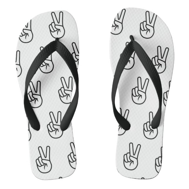 Pair of Flip Flops - Peace Sign (Footbed)