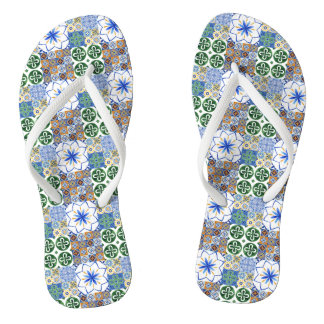 Pair of Flip Flops Portuguese tiles