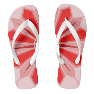 Pair of Flip Flops with red art