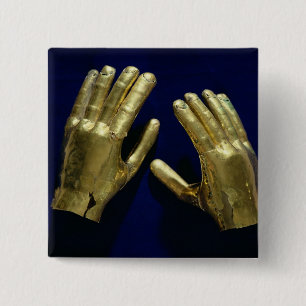 Pair of funerary hands, from Peru, c.200-c.800 15 Cm Square Badge