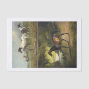 Pair of Genuine (not AI) Vintage Horse Paintings Tissue Paper