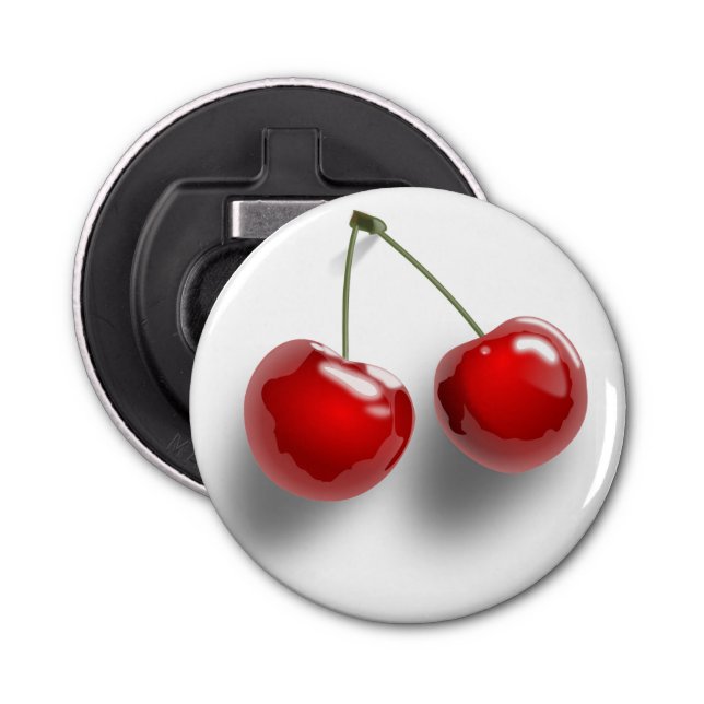 Pair of Glazed Cherries Photo White Bottle Opener (Front)