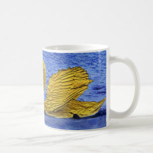 pair of golden swans coffee mug