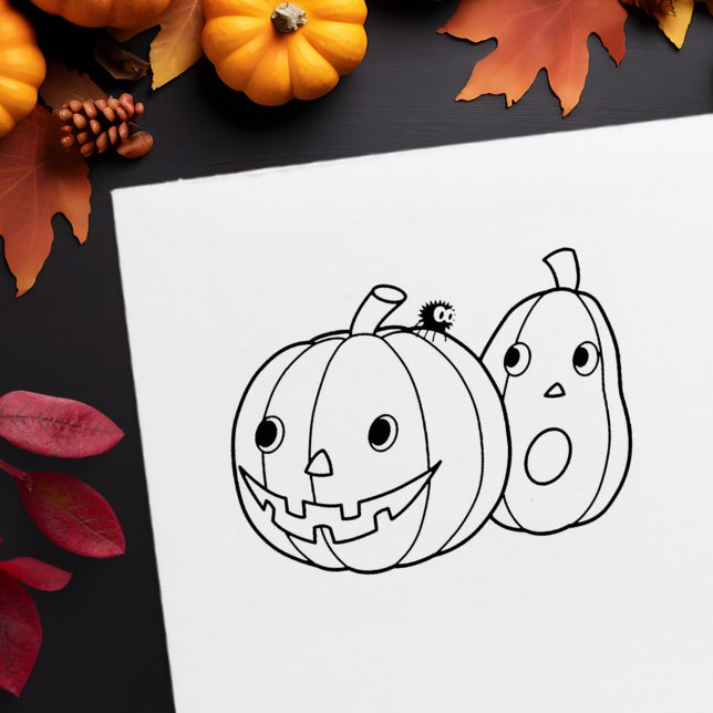 Pair of Halloween Pumpkins Rubber Stamp (Creator Uploaded)