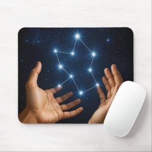 Pair of Hands Creating a Constellation Mouse Mat
