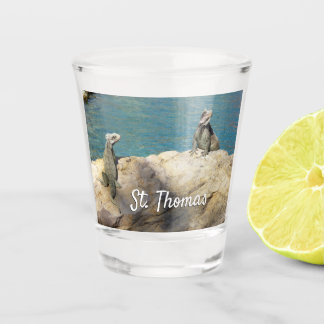 Pair of Iguanas Tropical Wildlife Photography Shot Glass