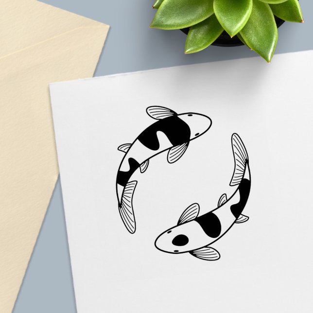 Pair of Japanese Koi Fish Self-inking Stamp (Creator Uploaded)