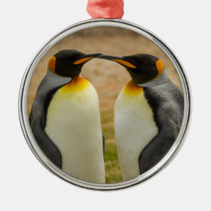 Pair of King Penguins, Falklands Metal Tree Decoration