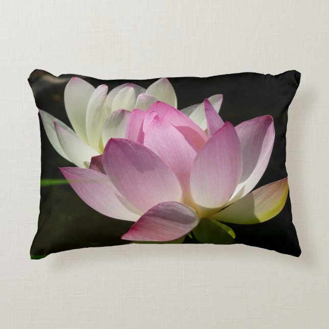 Pair of Lotus Flowers II Decorative Cushion (Front)