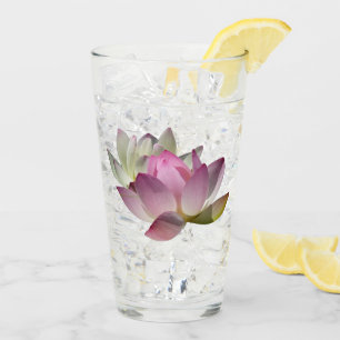 Pair of Lotus Flowers II Glass