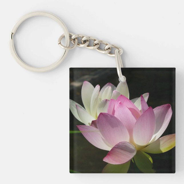 Pair of Lotus Flowers II Key Ring (Front)