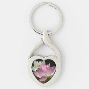 Pair of Lotus Flowers II Key Ring