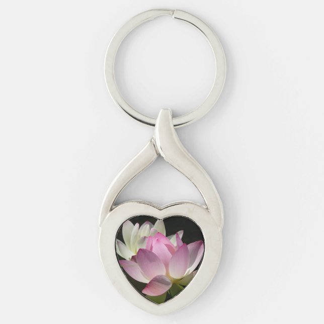 Pair of Lotus Flowers II Key Ring (Front)