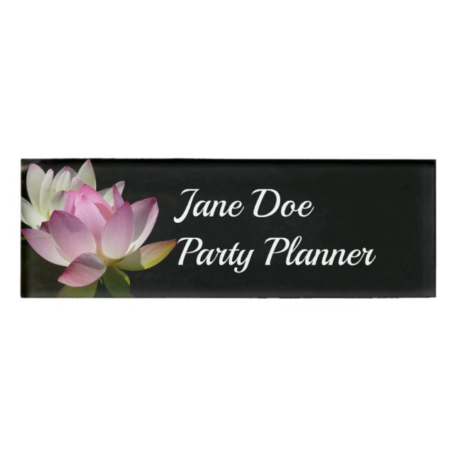 Pair of Lotus Flowers II Name Tag (Front)