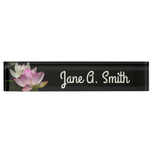 Pair of Lotus Flowers II Nameplate