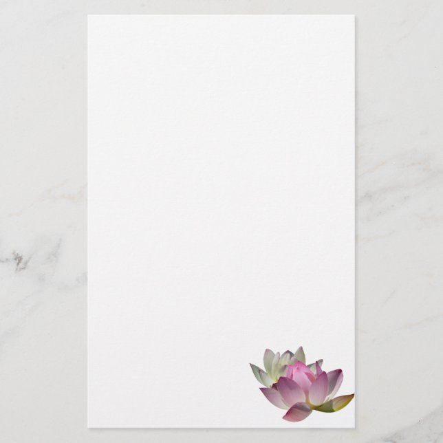 Pair of Lotus Flowers II Stationery (Front)