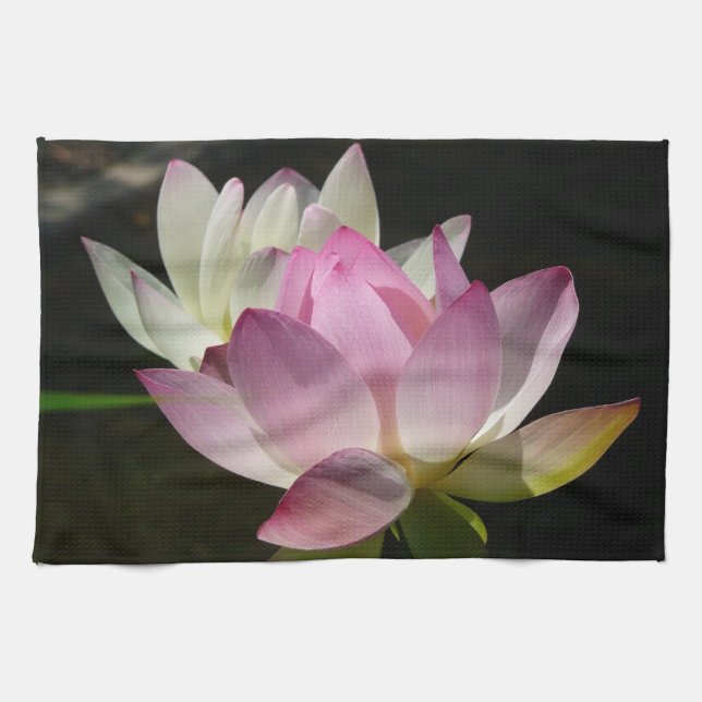 Pair of Lotus Flowers II Tea Towel (Horizontal)