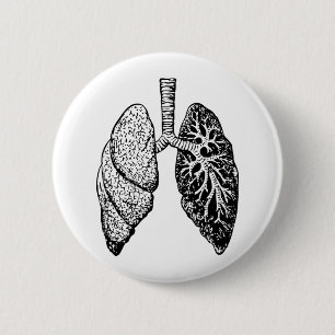 pair of lungs 6 cm round badge