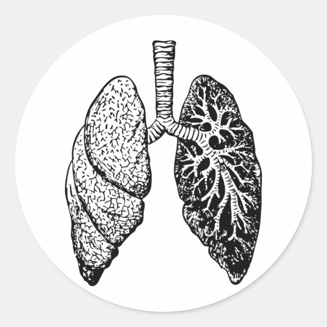pair of lungs classic round sticker (Front)