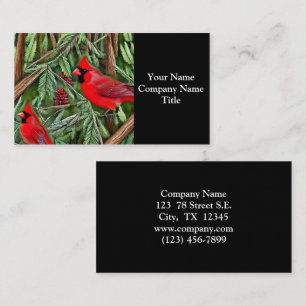 Pair of Majestic Wild Red Cardinals Business Card