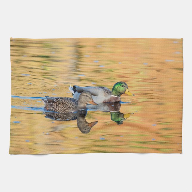Pair of Mallards Tea Towel (Horizontal)