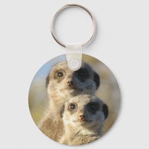 Pair of Meerkats Cute Photo Key Ring
