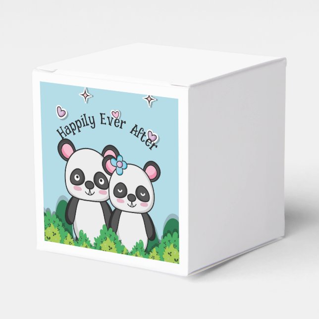 Pair of Pandas Favour Box (Front Side)