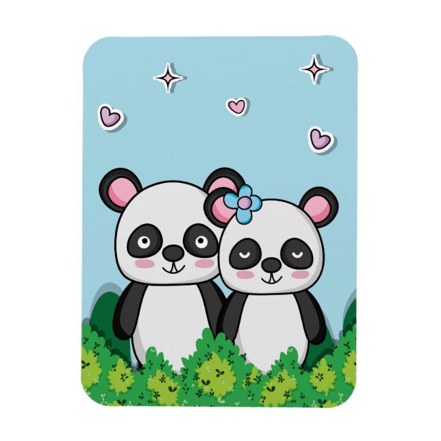 Pair of Pandas Magnet (Vertical)