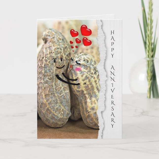 pair of peanuts for wedding anniversary card (Front)