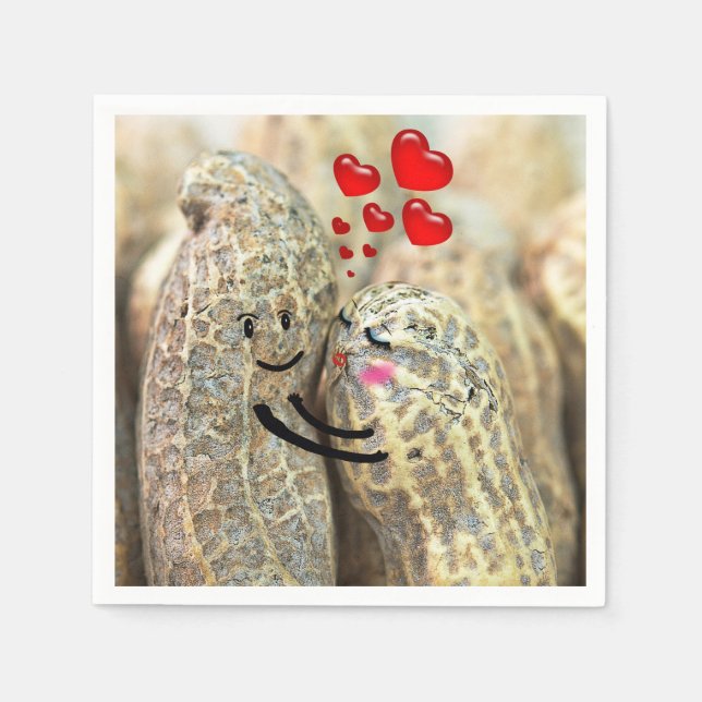 Pair of Peanuts Hugging Napkin (Front)