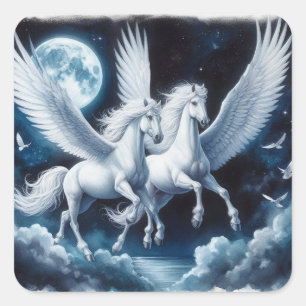 Pair of Pegasus in the Night Sky Sticker Sheet
