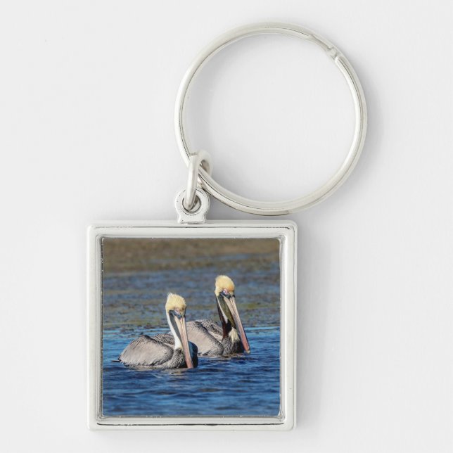 Pair of Pelicans Key Ring (Front)