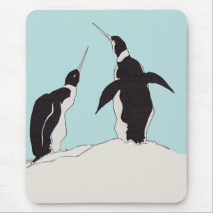 pair of penguins mouse mat