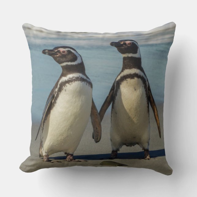 Pair of penguins on the beach cushion (Front)