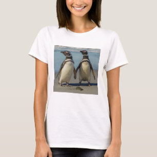 Pair of penguins on the beach T-Shirt
