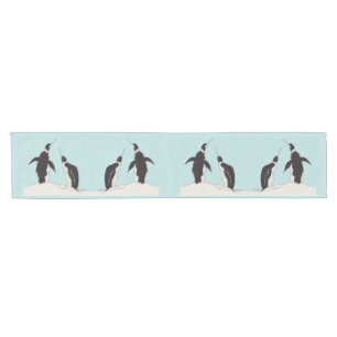 pair of penguins short table runner