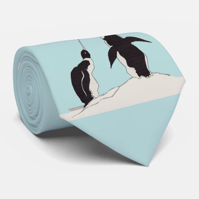 pair of penguins tie (Rolled)