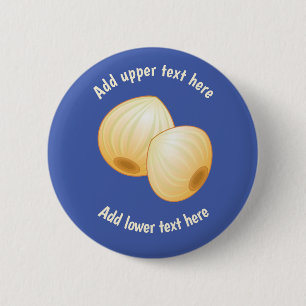 Pair of Pickled Onions on Blue - add funny slogan 6 Cm Round Badge